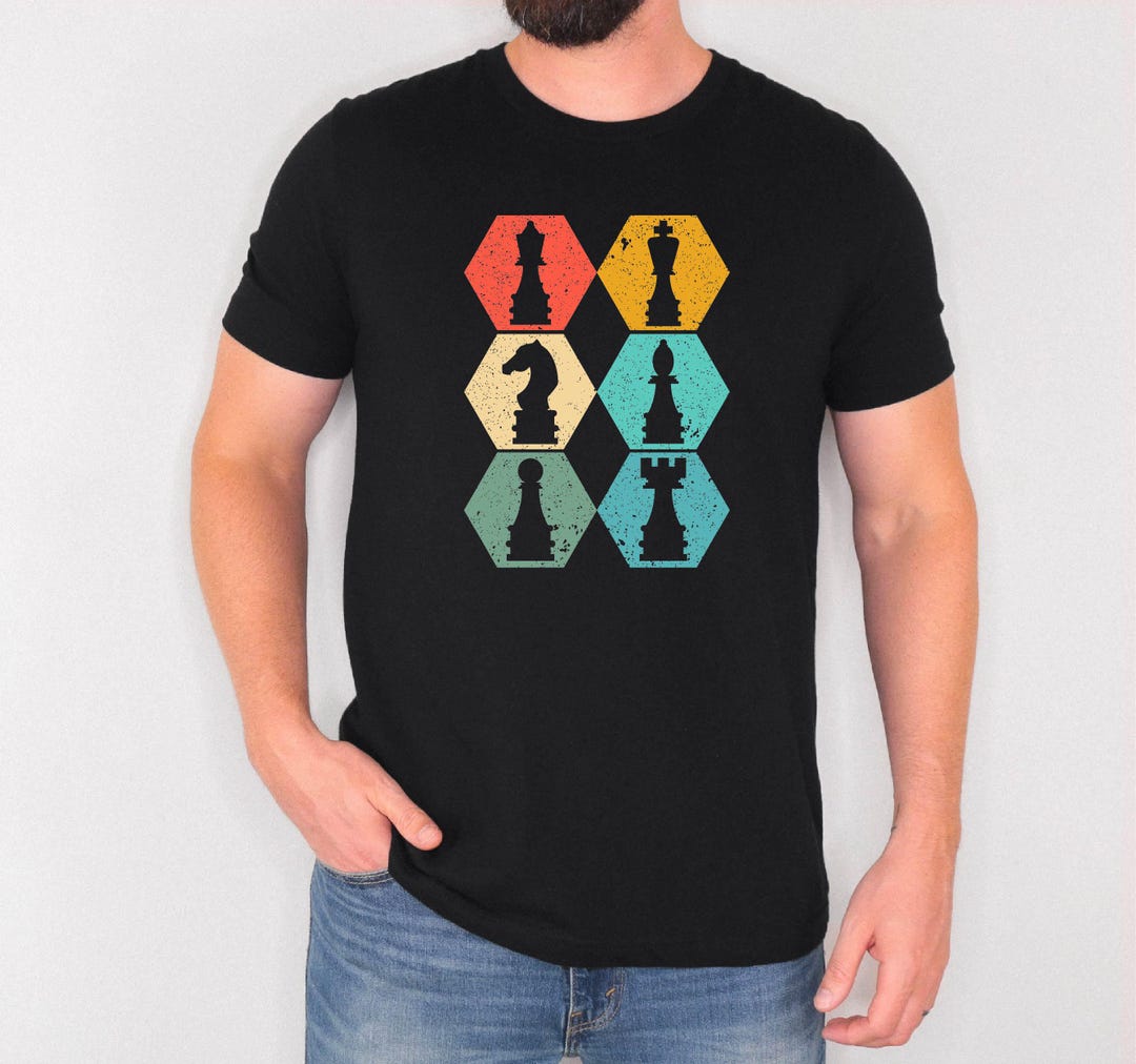 Chess Pattern Shirt Chess Shirt, Modern Chess Pieces Graphic Tee - Etsy