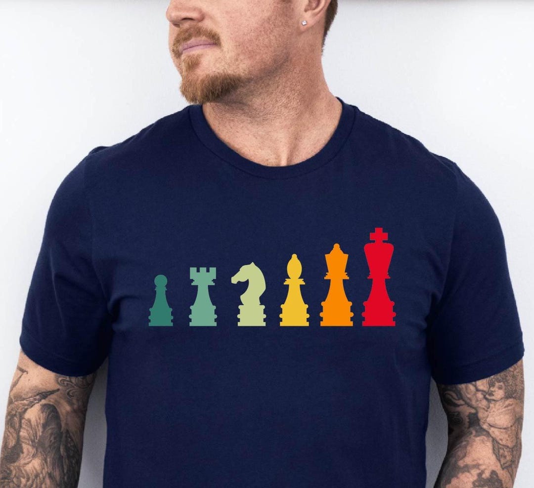 Chess Pattern Shirt Retro Color Chess Piece T-shirt: Chess Lover Gift - Etsy