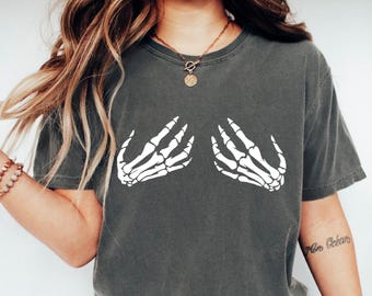Skeleton Hands Halloween Shirt for Women, Funny Halloween Shirt, Trendy Fall Shirt, Halloween Spooky, Retro Halloween Shirt, Halloween Gift