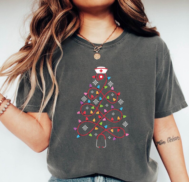 Nurse Christmas Tree Shirt, Christmas Gift Shirt, Hospital Staff Doctor