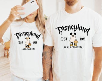 Disneyland Halloween Couple Shirt: Comfort Colors Mickey & Minnie Tee
