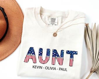 Custom Aunt Shirt: Personalized Kids Names Gift