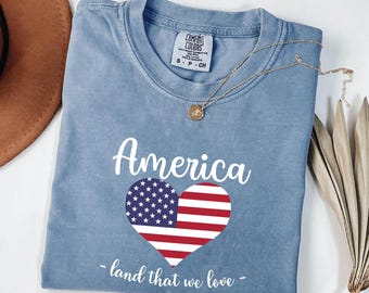 Patriotic America Shirt: 4th of July Tee - Land of the Free