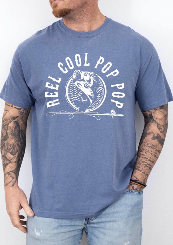 Reel Cool Pop Pop Comfort Colors Shirt, Fishing Pop Pop Shirt, Fisher Daddy Shirt, Fishing Lover Shirt, Fishing Pop Pop Gift Tee