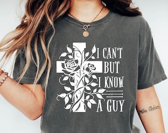 I Know A Guy Christian Shirt - Floral Cross Graphic Tee