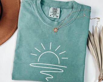 Comfort Colors Sun T-Shirt: Boho Sunshine Graphic Tee