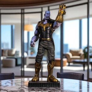 Large Handpainted Thanos Bust Statue–Infinity Gauntlet Villain Sculpture,Endgame Inspired Collectible Figurine for Superhero and Sci-Fi Fans