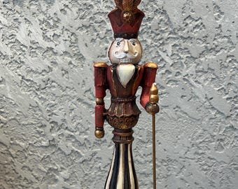 Nutcracker Statue, Modern Christmas Decor, Holiday Tabletop Sculpture, Festive Mantel Ornament, Christmas Sculpture, Winter Home Decor