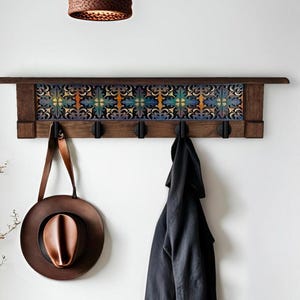 Wall Coat Rack with Shelf, Wall Mounted Coat Rack with Shelf, Rustic Coat Rack with Shelf, Wall Shelf with Hooks, Towel Rack with Shelf