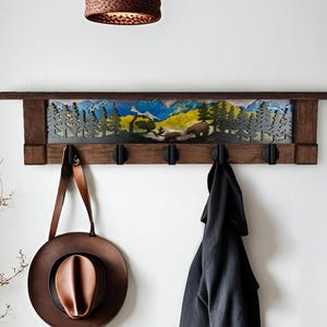 Wall Coat Rack with Shelf, Wall Mounted Coat Rack with Shelf, Rustic Coat Rack with Shelf, Wall Shelf with Hooks, Towel Rack with Shelf