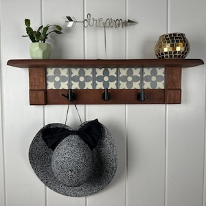 Wall Coat Rack with Shelf, Wall Mounted Coat Rack with Shelf, Rustic Coat Rack with Shelf, Wall Shelf with Hooks, Towel Rack with Shelf