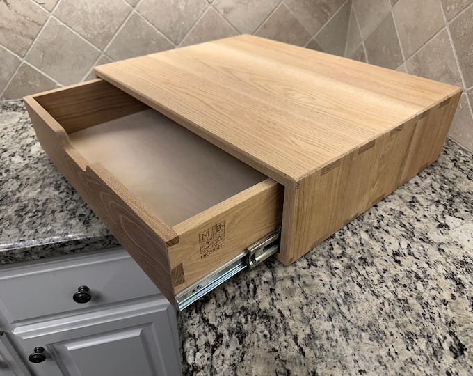 Custom Wood Drawer Box: Handmade Kitchen Cabinet Organizer