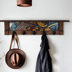 Wall Coat Rack with Shelf, Wall Mounted Coat Rack with Shelf, Rustic Coat Rack with Shelf, Wall Shelf with Hooks, Towel Rack with Shelf