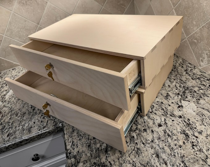 Custom Wood Drawer Box: Handmade Kitchen Cabinet Organizer