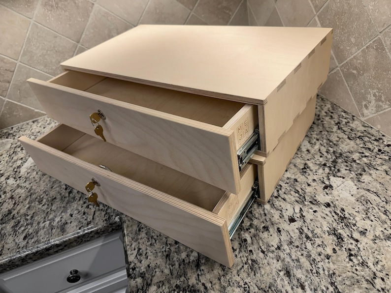 Custom Wood Drawer Box: Handmade Kitchen Cabinet Organizer - Etsy