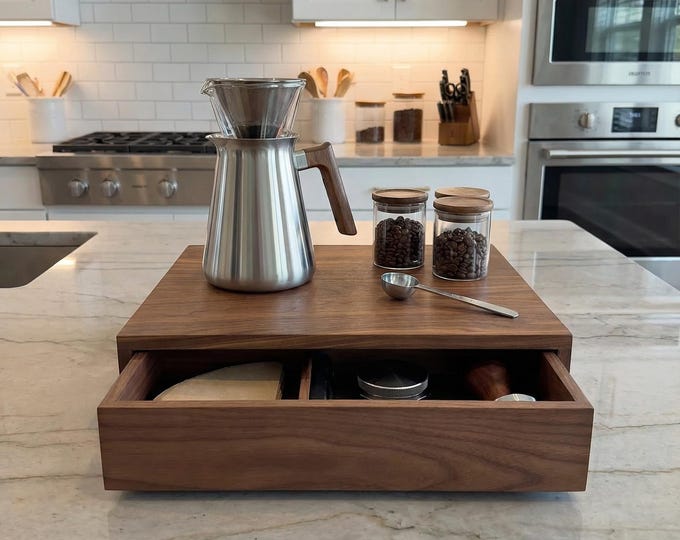 Custom Wood Drawer Box: Handmade Kitchen Cabinet Organizer