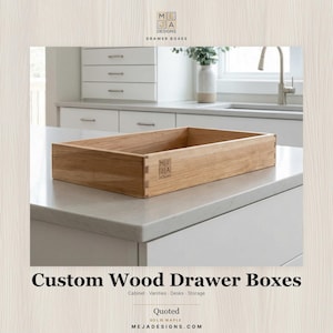 Custom Handmade Wooden Drawer Box: Kitchen, Vanity, Desk Replacement