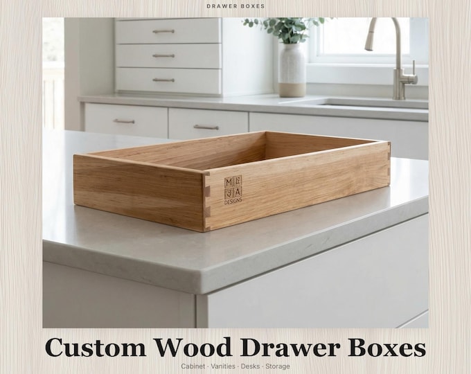 Custom Handmade Wooden Drawer Box: Kitchen, Vanity, Desk Replacement