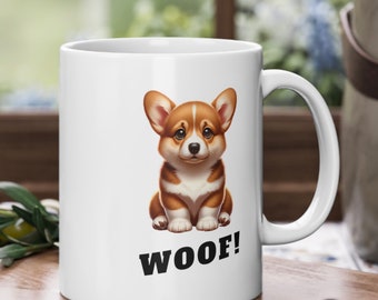 Standard Mug 11oz Mug Dog Cute Dog coffee mug Puppy mug Tea Mug ceramics coffee cup animal mug reuse gift kids mug girl boy