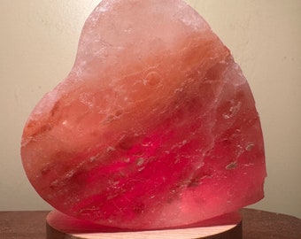 Himalayan Pink Salt Heart Light: Calming Crystal Decor