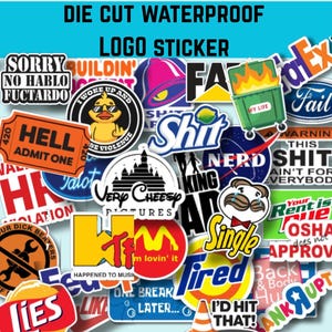 Sarcastic Funny Logo Pun Sticker Pack, Work Humor, Hard Hats, Planners, Notebooks, Thermos, Lockers, Toolbox, Waterproof Vinyl Stickers