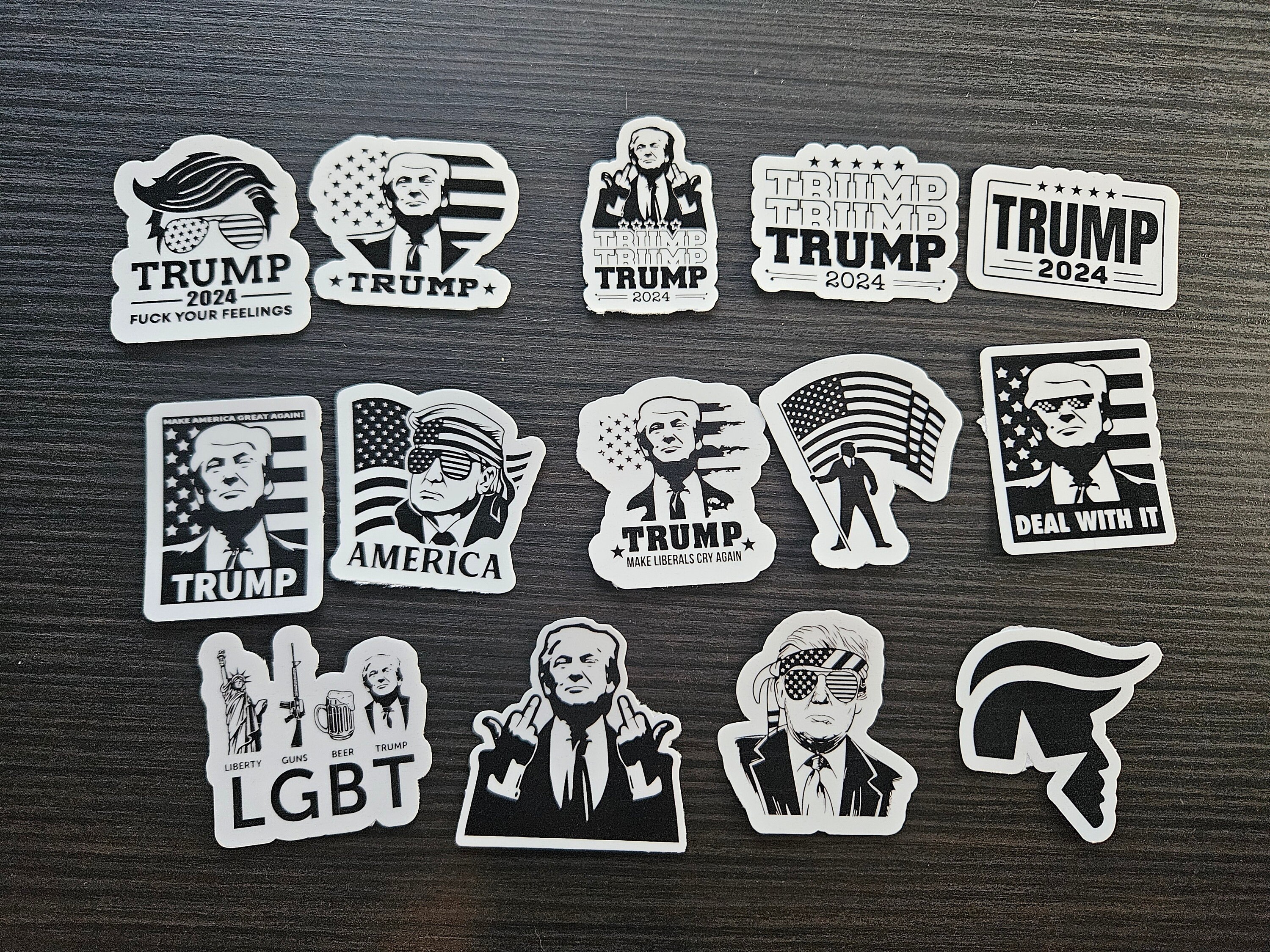 Funny Donald Trump Stickers, 2024 American Election, Glossy Waterproof ...
