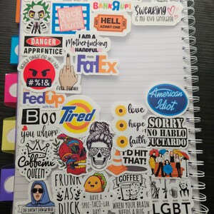 Sarcastic Funny Logo Pun Sticker Pack, Work Humor, Hard Hats, Planners ...