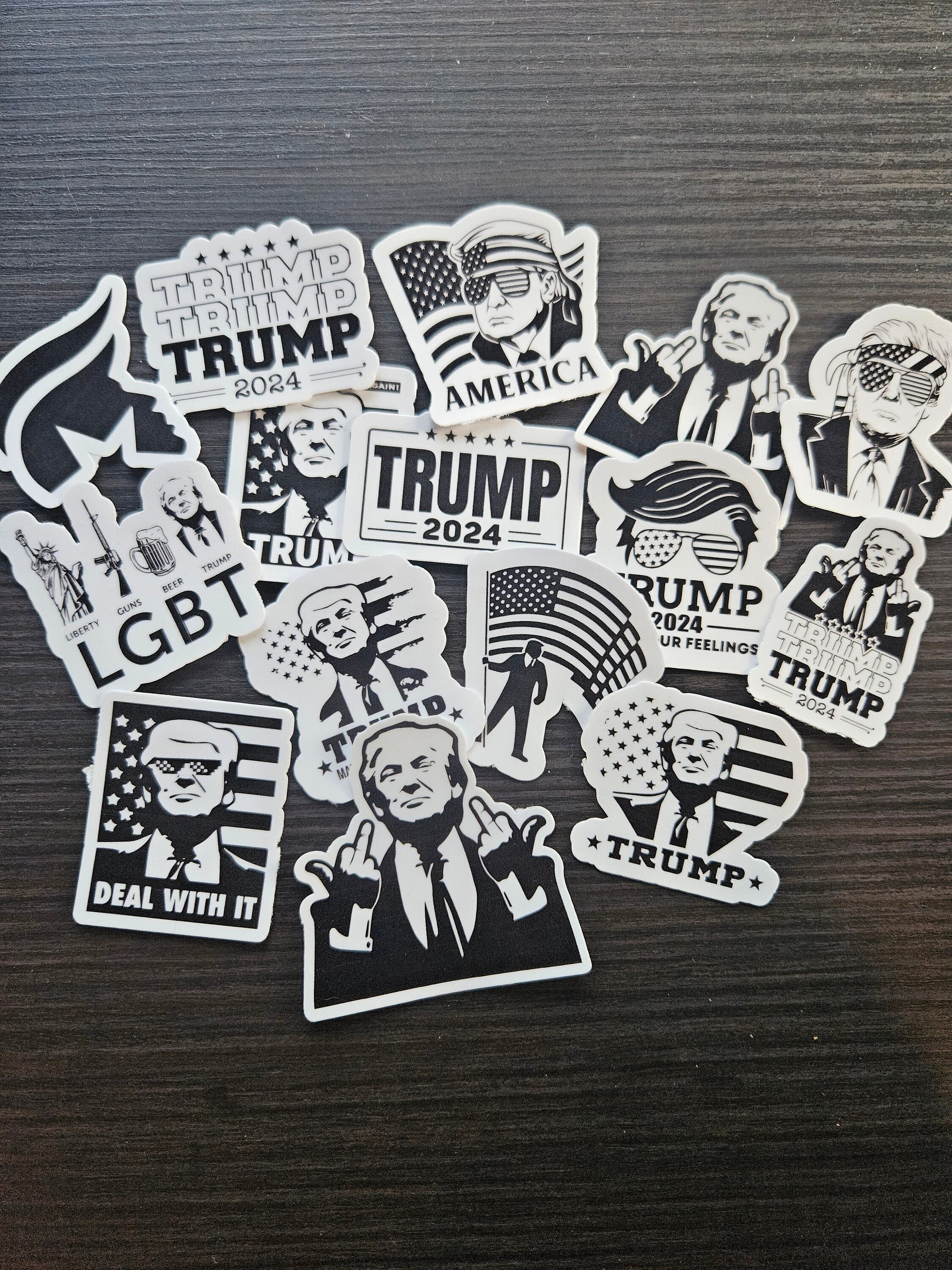 Funny Donald Trump Stickers, 2024 American Election, Glossy Waterproof ...