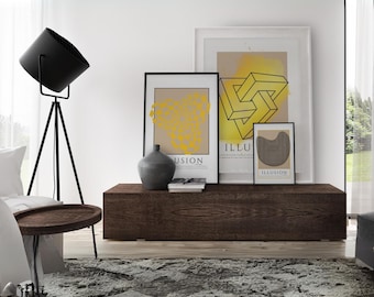 Set of 3 Optical Illusion Modern Wall Art Prints - Unique Downloadable Home Decor for Living Room