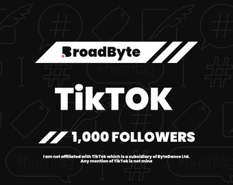 TikTok Followers - 1,000 (Please Read Description)