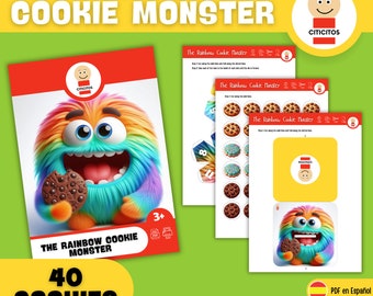 Rainbow Cookie Monster: A Sweet Math Adventure for Kids, Cookie monster math adventure, Math Activities for kids, Playful Math Learning