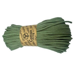 Braided cotton cord with a cotton core 3mm - 100m - Sage