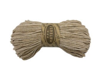 Braided cotton cord with a cotton core 3mm - 100m - Beige MIX