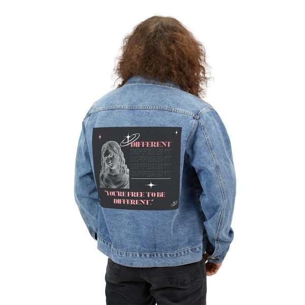 Veste en jean oversize avec imprimé au dos « Be Different »