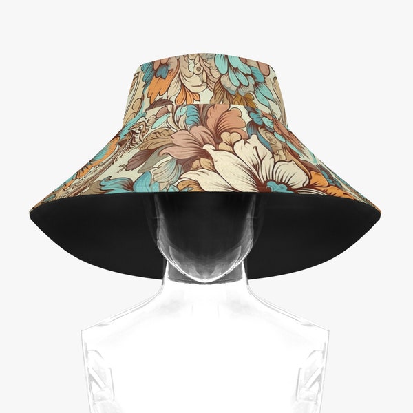 Bucket Hat: Floral Fusion Sun - Women's Outdoor Radiance, Radiate Beauty with this Floral Fusion Boonie, Ideal for Women Seeking Stylish