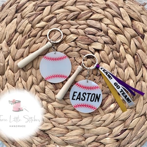 Personalized Keychain, Baseball, Sport Keychain