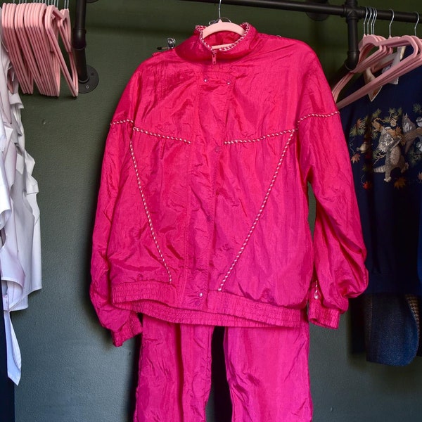 90's Neon Pink Maine Windbreaker