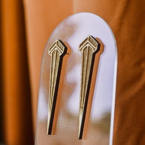 Woodcut Coffin Nail Earrings - Unique Handcrafted Statement Jewelry