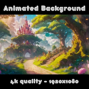 SFONDO ANIMATO - Regno delle fate, Foresta magica, Fantasia (loop, 4k) VTUBER - Sfondo streaming - Sfondo video - Lo-fi - D&D