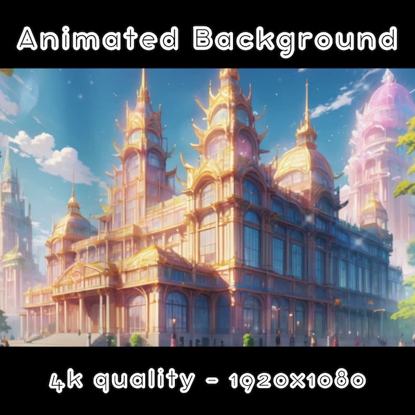 ANIMATED BACKGROUND - Glass Museum, Crystal Palace (loop, 4k) VTUBER - Stream Background - Video Background - Lo-fi - D&D