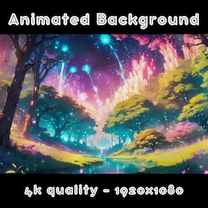 ANIMATED BACKGROUND - Fairyland, Enchanted Forest, Whimsical, Pixie (loop, 4k) VTUBER - Stream Background - Video Background - Lo-fi - D&D