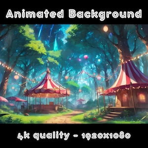 SFONDO ANIMATO - Circo fantasy, Foresta, Magico, Fiaba (loop, 4k) VTUBER - Sfondo streaming - Sfondo video - Lo-fi - D&D
