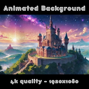SFONDO ANIMATO - Castello Magico, Galassia, Principessa (loop, 4k) VTUBER - Sfondo Stream - Sfondo Video - Lo-fi - D&D