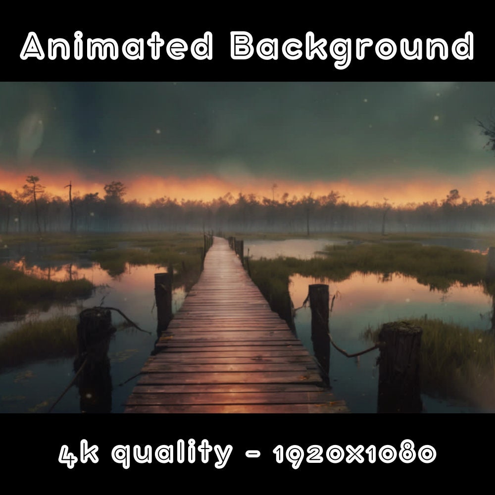 ANIMATED BACKGROUND - Eerie Quagmire, Horror, Scary, Nature (loop, 4k) VTUBER - Stream Background - Video Background - Lo-fi - D&D
