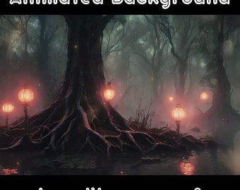 ARRIÈRE-PLAN ANIMÉ - Sinister Wetland, Horror Swamp, Witch Land (boucle, 4k) VTUBER - Arrière-plan de diffusion - Arrière-plan vidéo - Lo-fi - D&D