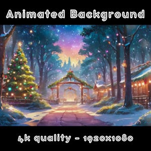 ANIMATED BACKGROUND - Christmas Village , Holidays, Xmas, Festive (loop, 4k) VTUBER - Stream Background - Video Background - Lo-fi - D&D