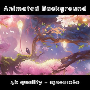 ANIMIERTER HINTERGRUND - Pinker Fantasiewald, Magisch, Märchen (loop, 4k) VTUBER - Stream Hintergrund - Video Hintergrund - Lo-fi - D&D