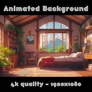 ANIMATED BACKGROUND - Cottagecore Haven, Nature, Cozy, Vtuber Bedroom (loop, 4k) VTUBER - Stream Background - Video Background - Lo-fi - D&D