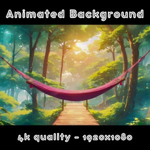ANIMATED BACKGROUND - Forest Hammock, Wilderness, Nature  (loop, 4k) VTUBER - Stream Background - Video Background - Lo-fi - D&D