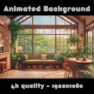 ANIMATED BACKGROUND - Nature Kitchen, Cottage, Natural, Vtuber Room (loop, 4k) VTUBER - Stream Background - Video Background - Lo-fi - D&D